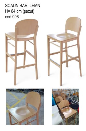 Scaun bar lemn deschis