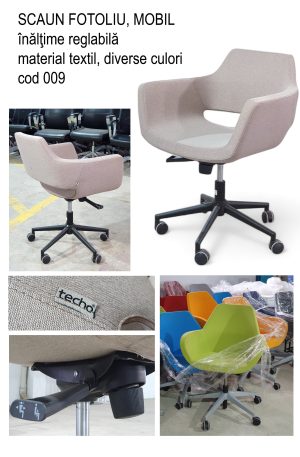 Scaun fotoliu scoica mobil pe role blocabile diverse culori