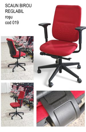 Scaun birou rosu multireglabil steelcase