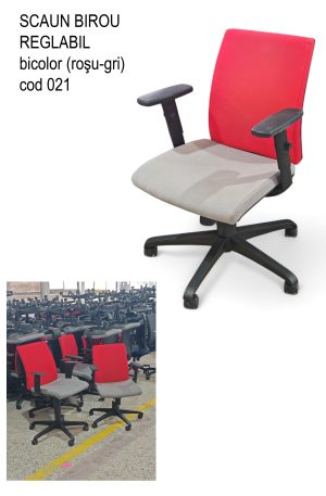 Scaun birou reglabil bicolor cu role blocabile