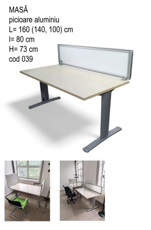 Masa tip birou cu picioare aluminiu