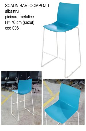 Scaun bar compozxit cu picioare metalice