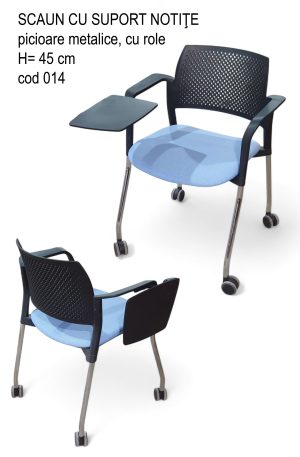 Scaun cu suport notițe pe role blocabile