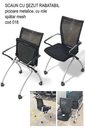 Scaun cu sezut rabatabil pe role