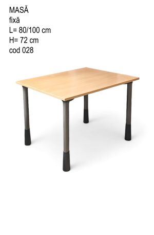 Masă fixă tip birou – blat culoare pin