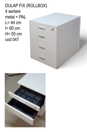 Rollbox,dulap fix alb cu sertare